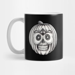 Surreal pumpkin skull halloween. Mug